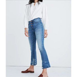 Madewell | Cali Demi-Boot Button Jeans in Bess Wash Size 25 Button Front Edition